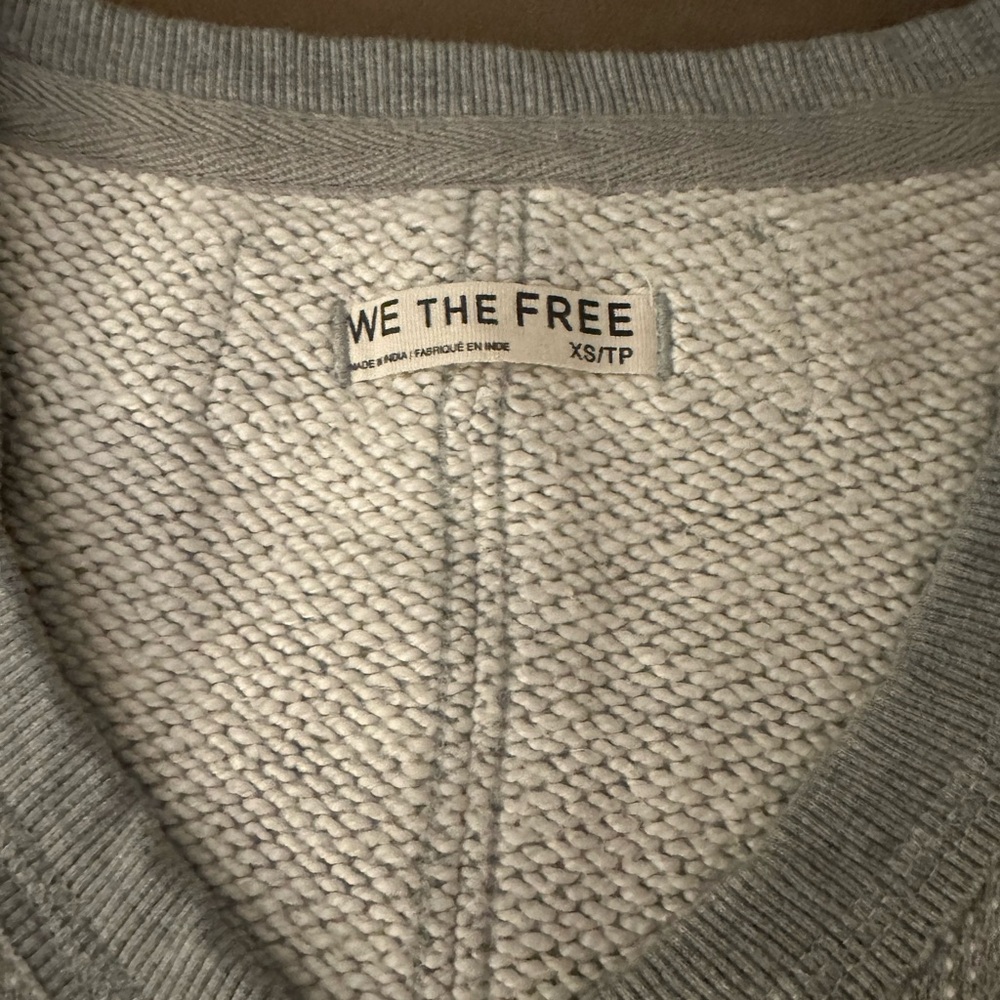 NWT Free People We the Free So Easy Gray Short Sleeve Sweatshirt Women’s XS - Picture 5 of 10